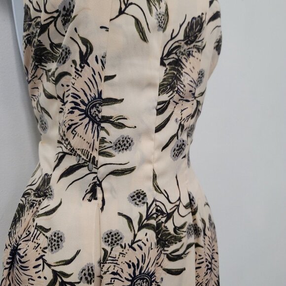 Madewell Women T Back Floral Halter Neck Midi Dress Size 14 Painted Blooms Pink - Picture 2 of 15